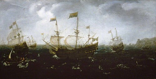 Shipping off a Coast in Rough Seas, 1614, 