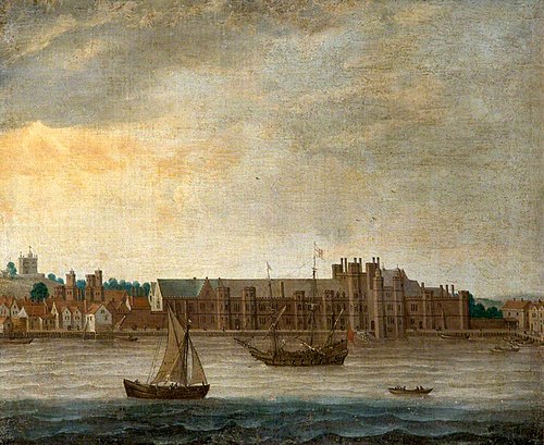 View of the Thames with the Old Palace of Placentia at Greenwich, 1614, 