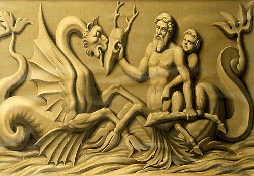 Dado of Mermen, Putti, Seahorses, and Sea Monsters, 1849, 