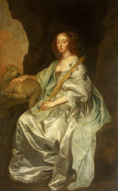Lady Mary Villiers, Lady Herbert and later Duchess of Lennox and Richmond (1622-1685), as St Agnes, 1649, 