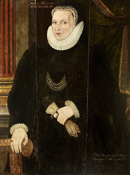 Portrait of a Lady of the Sharington Family, traditionally called Olive Sharington, 1575, 