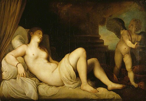 Danaë and Cupid (after Titian), 1850, 