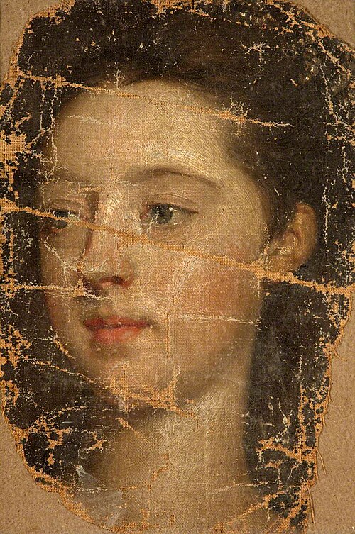 A Girl's Head (fragment), 1714, 
