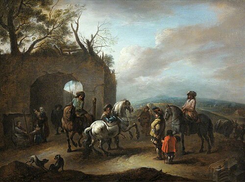Landscape with a Riding School, 1674, 
