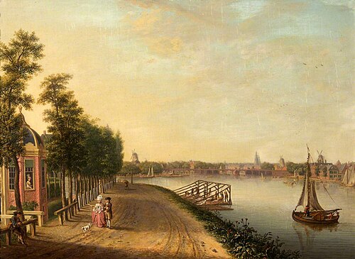 On the River Amstel with Amsterdam in the distance, 1749, 