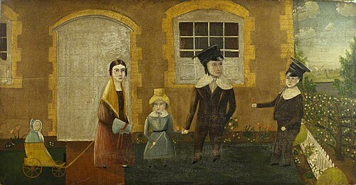 Mr and Mrs Glazebrook and their Three Children at Monk's House, 1840, 