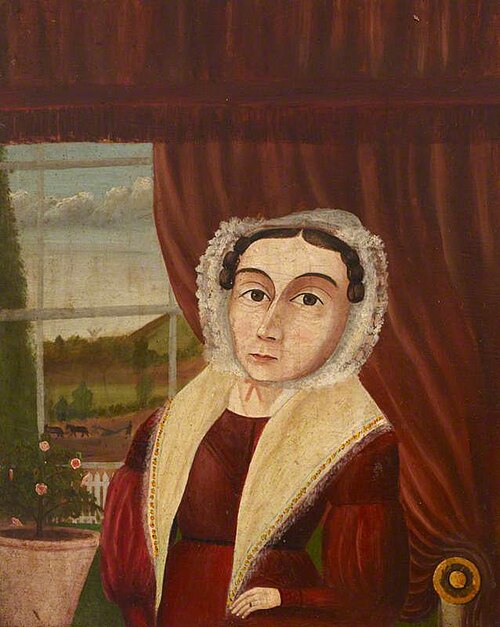 A Woman by a Window, probably Mercy Glazebook, 1840, 