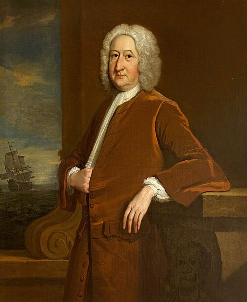An Unknown Man with a Ship at Sea, 1732, 