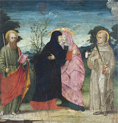 The Visitation with Saint Paul and a Franciscan Martyr Saint, 1500, 