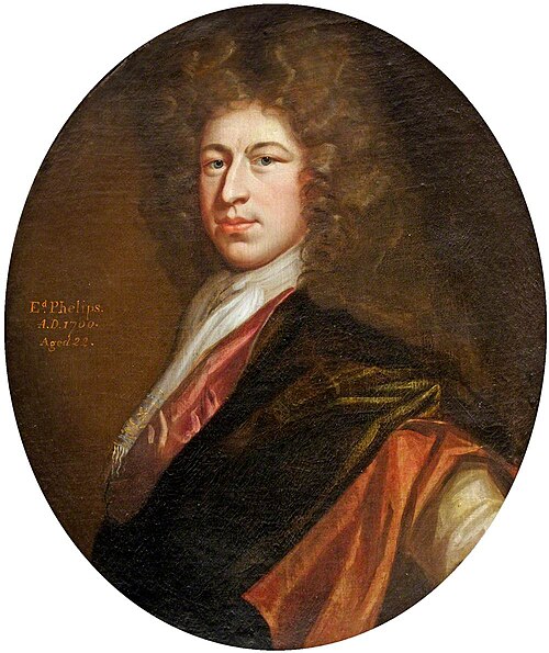 Edward Phelips (1678-1734), aged 22, 1700, 
