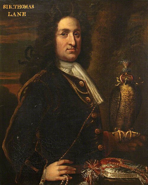 Sir Thomas Lane (d. 1715) of Bentley with a Falcon, 1680, 