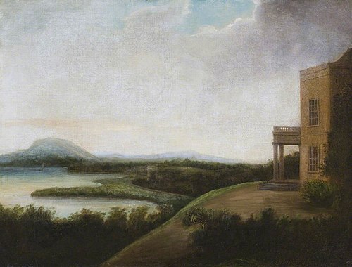 View of Strangford Lough from the Temple of the Winds with a Sail-boat, 1786, 