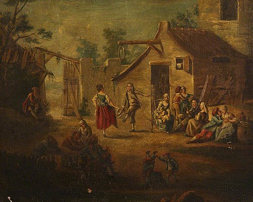 A Village Scene with a Young Couple Dancing, 1849, 