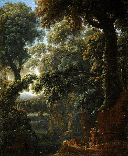 Wooded Landscape with Figures bathing by a Cascade, 1749, 