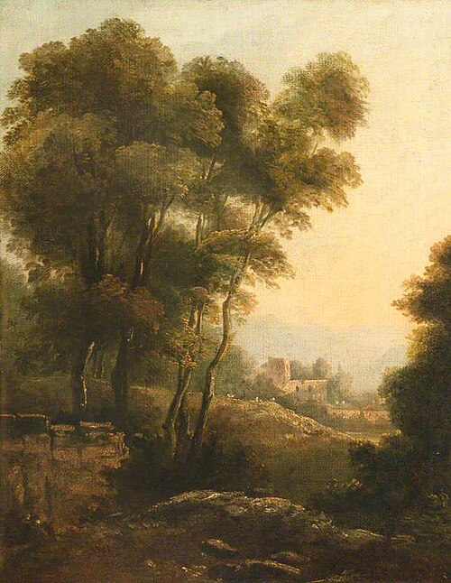 A Wooded Landscape with a Church beyond, 1800, 