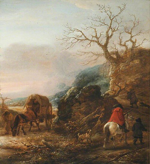 Landscape with Horseman and a Cart, 1669, 