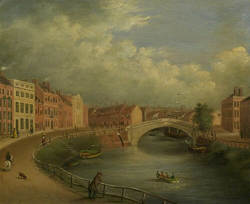View of Wisbech from Bank House, 1840, 