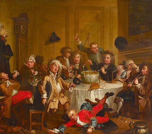A Midnight Modern Conversation, 1733, 