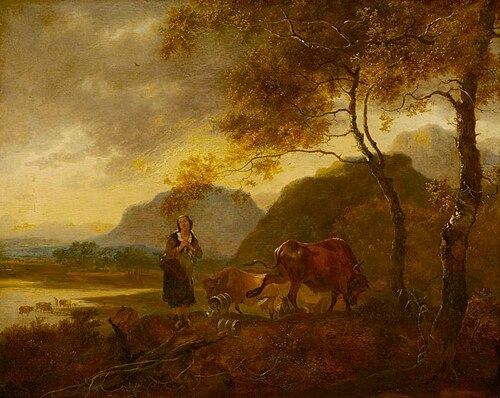 Landscape wth Milkmaid and Cattle in the foreground, 1749, 