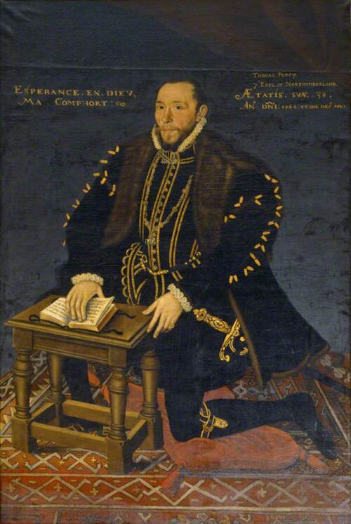 Thomas Percy, 7th Earl of Northumberland KG (1528-1572), aged 38, 1566, 