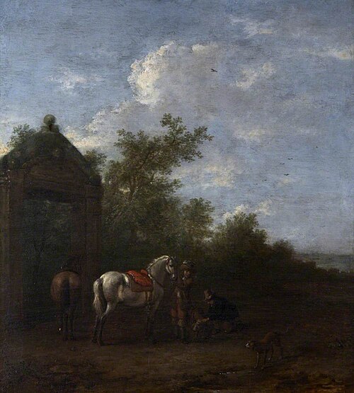 A Landscape with Horsemen and Dogs, 1664, 