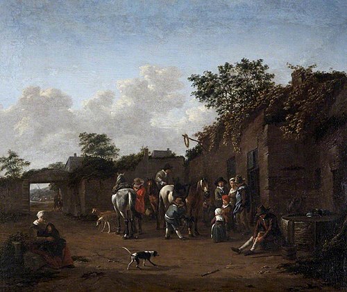 Horses being saddled in the Courtyard of an Inn, 1649, 