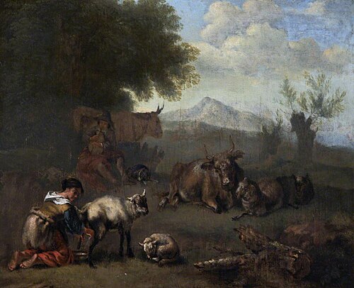 Cattle and Sheep with a Young Woman Milking, 1649, 
