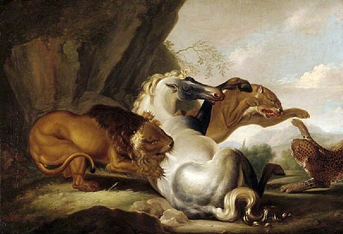 Lions attacking a Horse, 1749, 