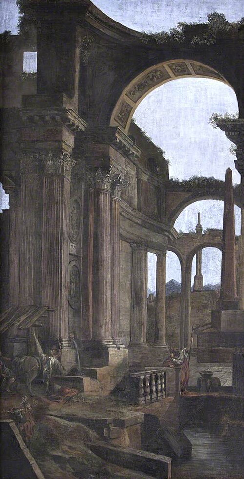 Capriccio of Antique Ruins with a Horse Trough, 1758, 