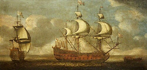 Two Views of Man o'-War, 1749, 