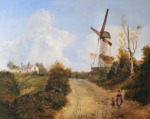 Figures on a Path by a Windmill, 1884, 