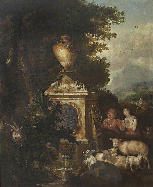 Shepherd and Shepherdess by a Fountain, 1649, 