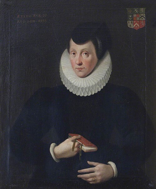 Margaret Molyneux, Mrs John Warren (b.1544/5), aged 50, 1595, 