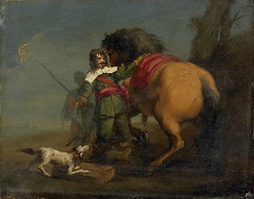 A Cavalier with a Horse and a Dog, 1849, 