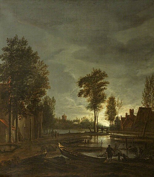 A Moonlit River Scene, 1749, 
