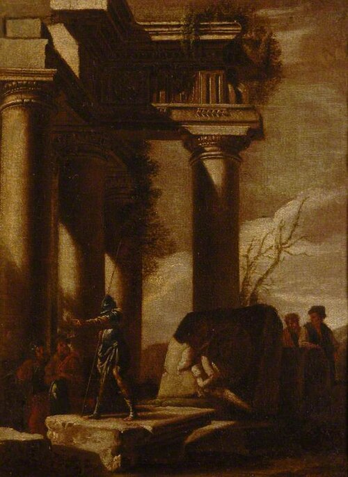 A Classical Ruin with Soldiers and Figures, 1649, 