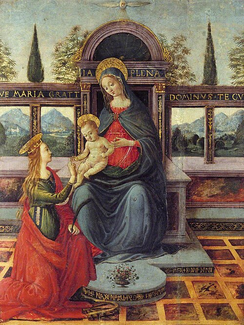 Madonna and Child enthroned with St Catherine, 1500, 