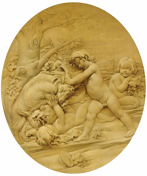 The Four Seasons: Autumn: Putti with Goat and Grapes (after Edmé Bouchardon), 1879, 