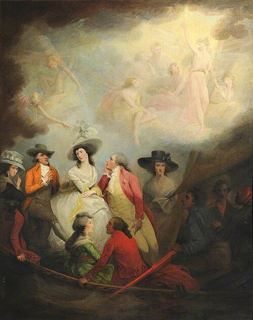 Allegorical Scene with the Prince of Wales, later George IV (1762-1830) and Friends in a Boat: Mrs M, 1788, 