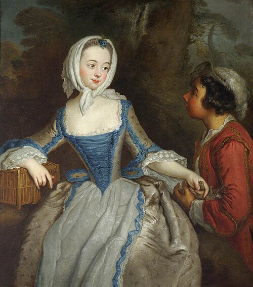 A Girl with a Birdcage, 1744, 