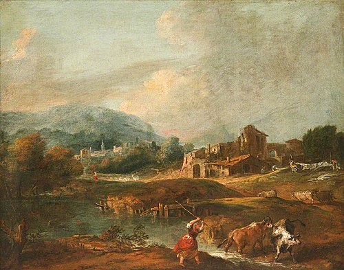 Landscape with a Woman driving Cattle, 1764, 