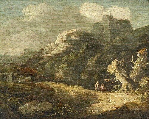 A Rocky Landscape with Two Travellers, 1814, 