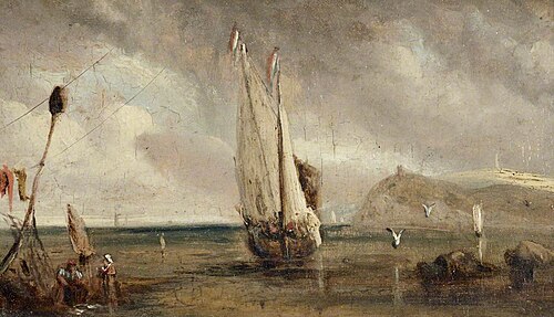 Shore Scene with a French Fishing Boat, 1849, 