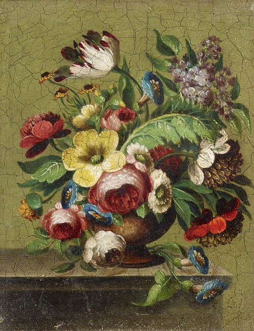 A Vase of Flowers on a Table, 1849, 