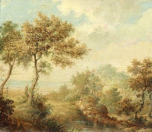 Landscape with a Small Pond in the Foreground, 1864, 