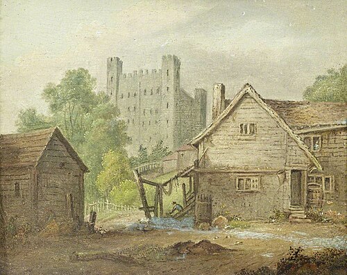 Rochester Castle from a Farmyard, 1849, 
