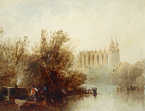 Eton Chapel from the River, 1841, 
