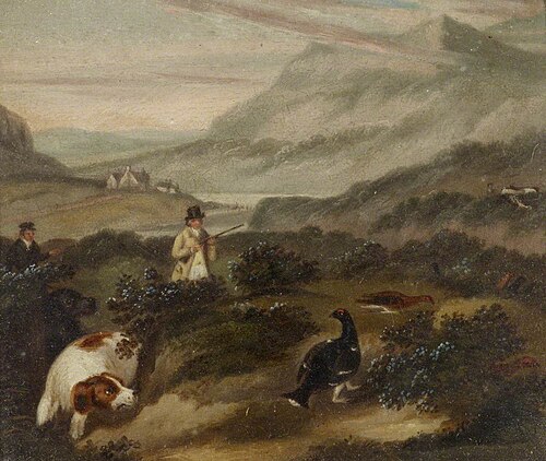 A Scottish Shooting Scene with a Pointer, a Blackcock and Grouse, 1849, 