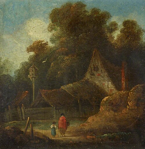 Two Figures by a Tumbledown Cottage, 1849, 