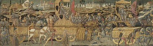 Three Kings drawn in Chariots in a Triumphal Procession, 1450, 